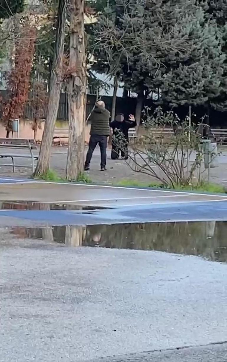 Okul bahçesinde korku dolu anlar Baba, kızının eski sevgilisini silahla rehin aldı