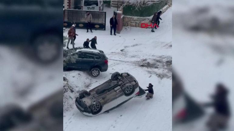 ADETA PUZ PİSTİ Biri ters döndü, diğeri kendini park etti...