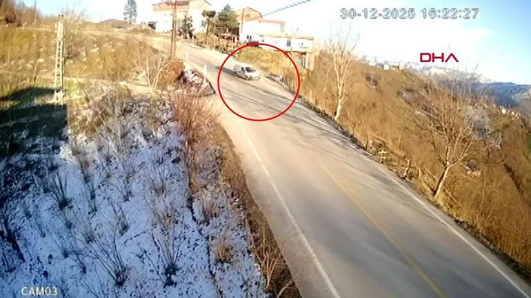 Aracıyla fındık bahçesine böyle uçtu