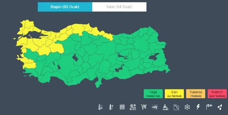 TÜRKİYE FIRTINAYA TESLİM 24 ilde sarı kodlu uyarı