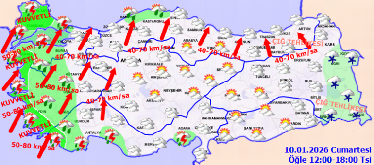  Kuvvetli yağış geliyor ve fırtına