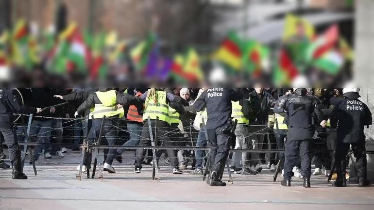 Brükselde polisten sert müdahale: Terör örgütü YPG destekçilerinin eylemine izin yok