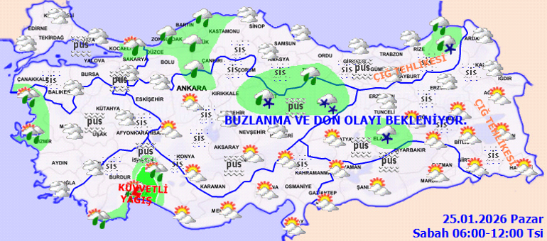 SON DAKİKA HAVA DURUMU HABERLERİ 25 OCAK 2026 | Bugün hava nasıl olacak İstanbula kar yağacak mı Meteoroloji uyardı