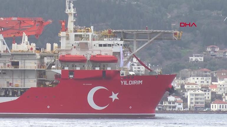 Türkiyenin 6ncı sondaj gemisi Yıldırım, Karadeniz yolunda