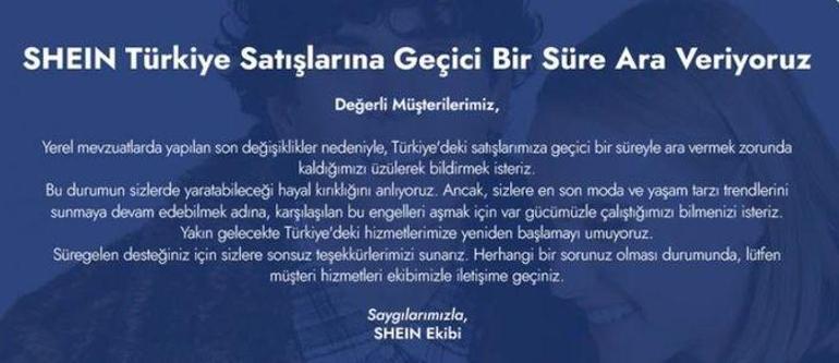 Shein’den Türkiye kararı... Siparişler askıya alındı