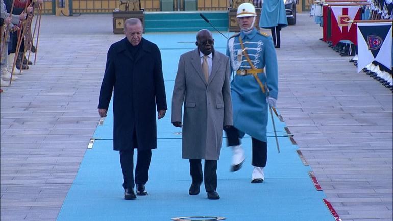 Nijerya Cumhurbaşkanı Tinub, Ankarada Erdoğan, mevkidaşını resmi törenle karşıladı