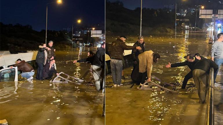  Aydında içi yolcu dolu minibüs suya gömüldü
