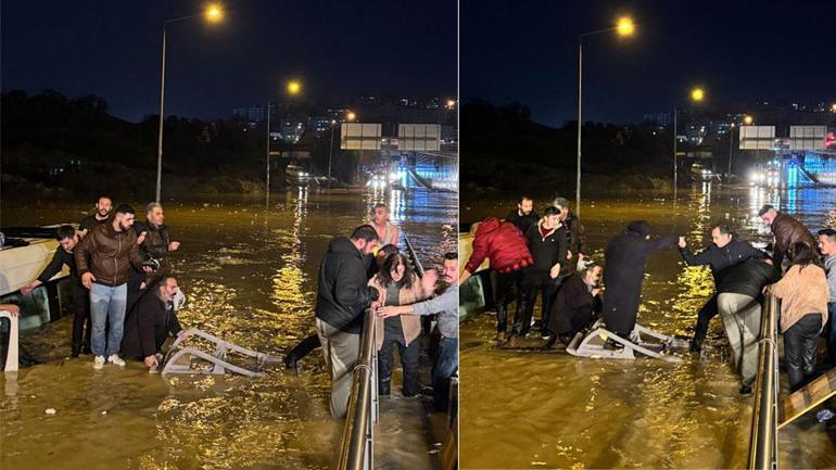  Aydında içi yolcu dolu minibüs suya gömüldü