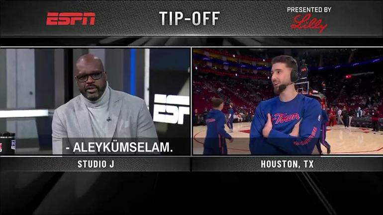 Shaquille Onealın Alperen Şengün ile sıcak sohbeti: Selamünaleyküm kardeşim