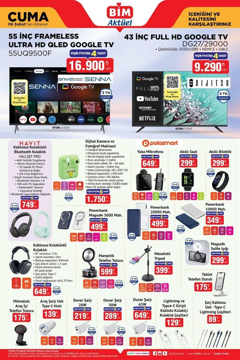 BİM 6 ŞUBAT AKTÜEL KATALOĞU: BİM Aktüel Ürünler Bu Hafta Çok Konuşulacak Kişisel Bakımdan Elektronik Ürünlere 6 Şubat 2026 BİM İndirimli Ürünler Listesi