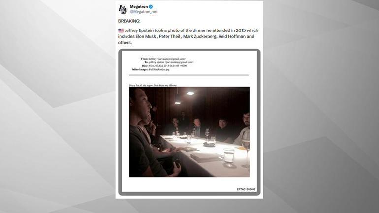 Dünya bu fotoğrafı konuşuyor Musk, Epstein ve Zuckerberg yemekteymiş