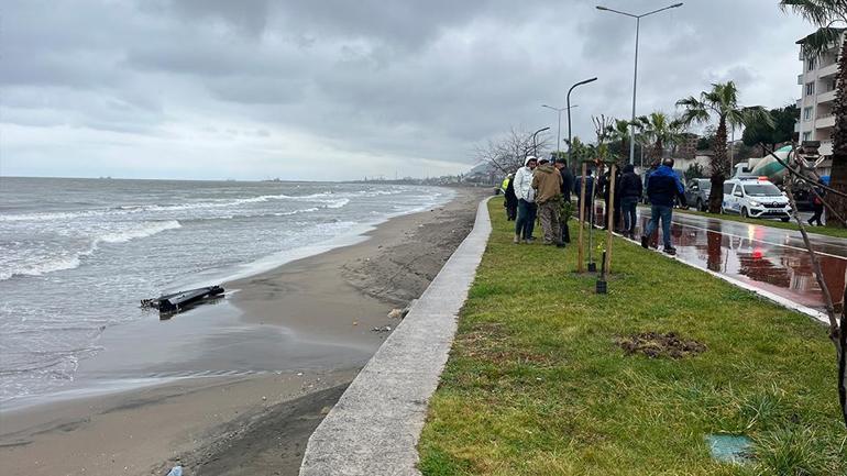 ORDUDA KIYIYA İHA PARÇASI VURDU İnsansız hava aracı parçası incelemeye alındı