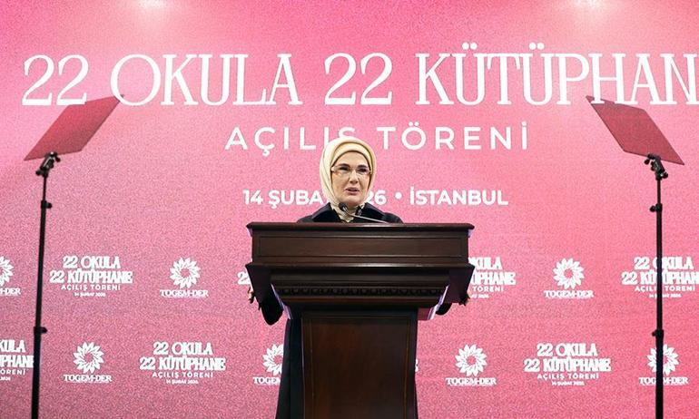 TOGEMDERden 22 Okula 22 Kütüphane projesi | Emine Erdoğan: Kütüphane okulların kalbidir, ruhudur, can damarıdır