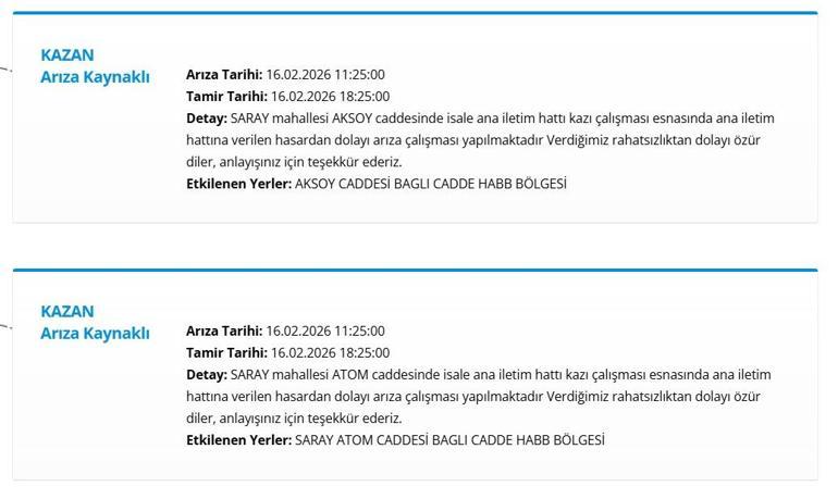  ASKİ Ankara Su Kesintisi Ne Zaman Bitecek 16 Şubat Pazartesi Ankarada Sular Ne Zaman Gelecek ASKİ Duyurdu