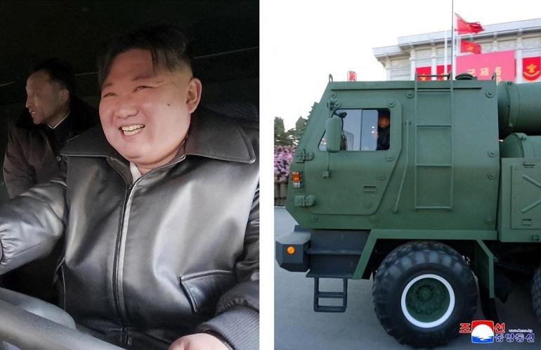 Kuzey Korede nükleer şov Kim Jong Un roketatarın direksiyonuna geçti