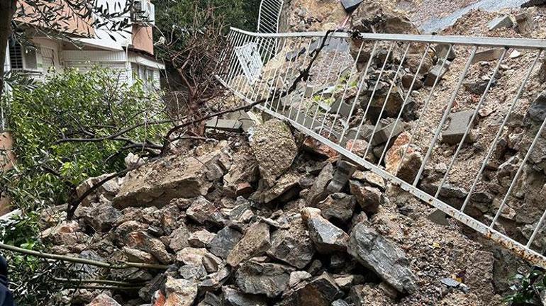 Bucada istinat duvarı çöktü; apartman sakinleri çözüm bekliyor