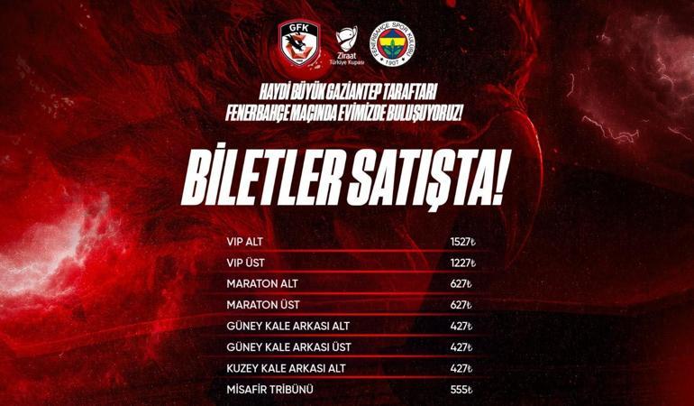 Gaziantep FK, Fenerbahçe maçı biletlerini satışa sundu