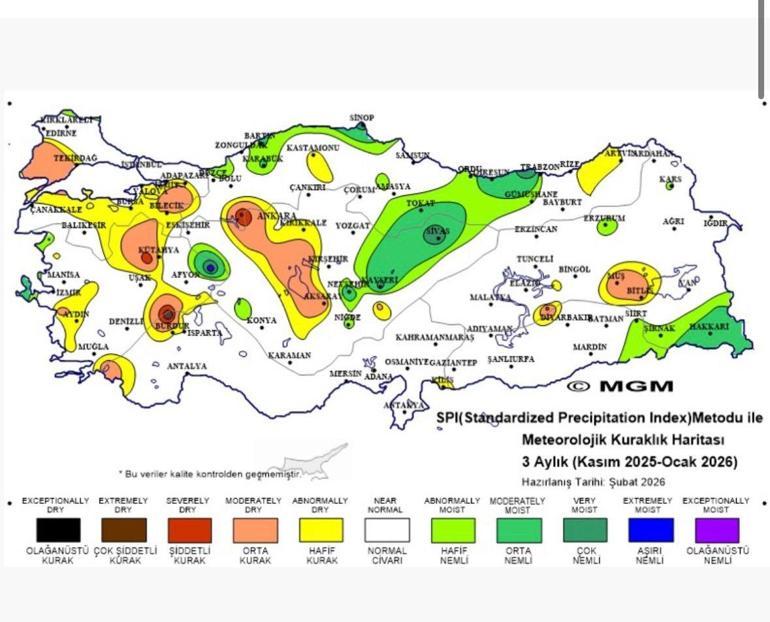 Yağışlar kuraklık haritasını değiştirdi