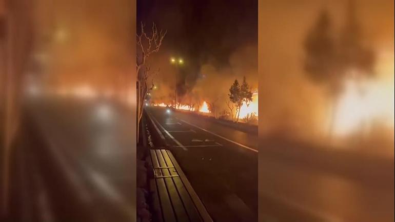 Tahran’da vurulan rafineriden sızan petrol, alev alarak yayılıyor