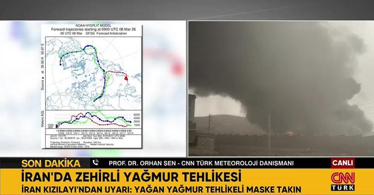 Son dakika... İranda zehirli yağmur tehlikesi: Türkiyeyi etkiler mi CNN TÜRK vurulan petrol deposuna girdi