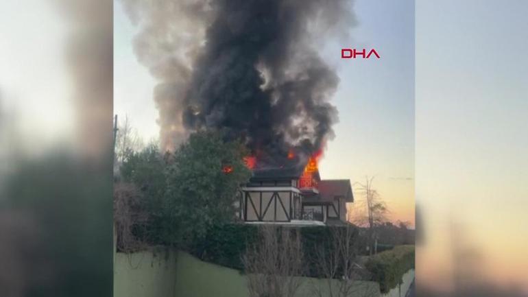 İstanbul Beykoz’da lüks villa alev alev yandı