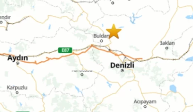 SON DAKİKA... Denizlide 4 büyüklüğünde deprem