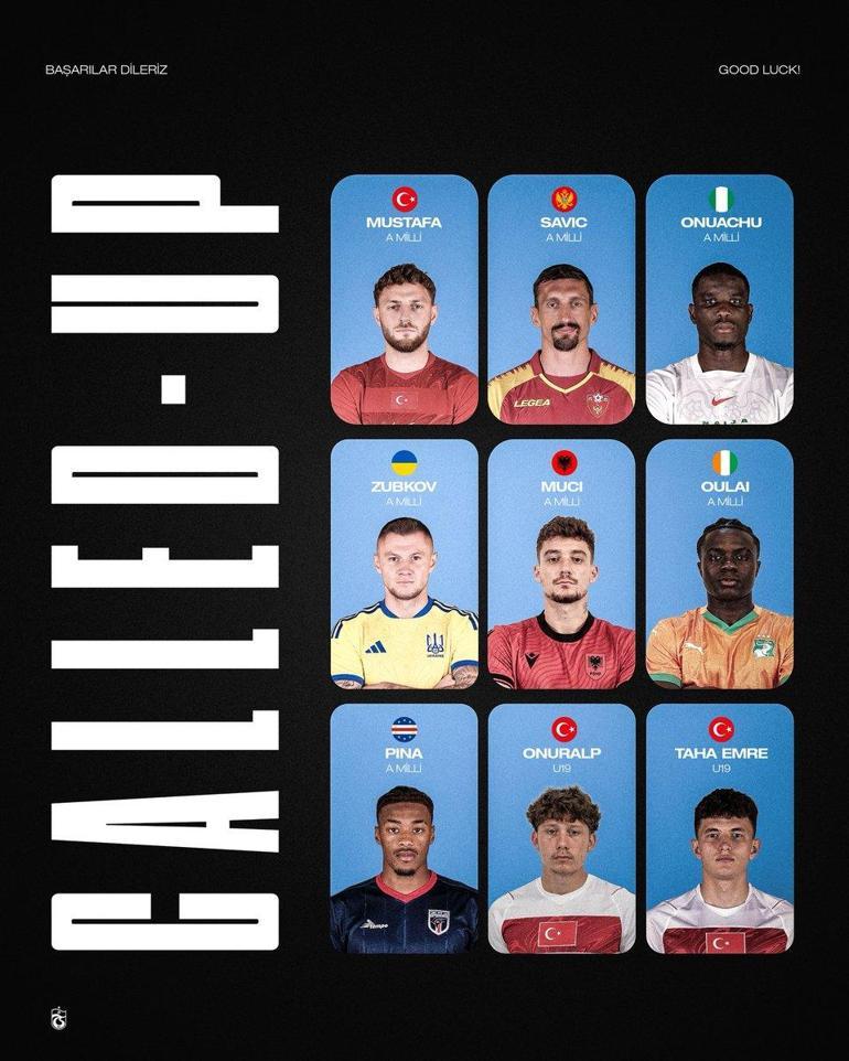 Trabzonsporda 9 futbolcu milli davet aldı