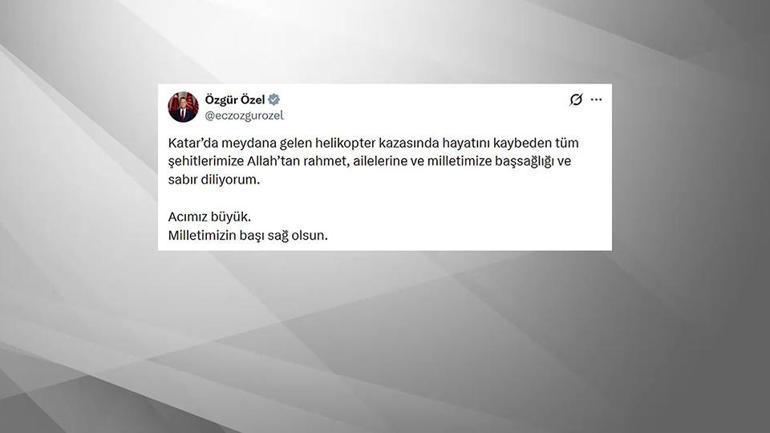 Bakanlardan ve siyasilerden Katar’daki helikopter kazası için başsağlığı mesajları