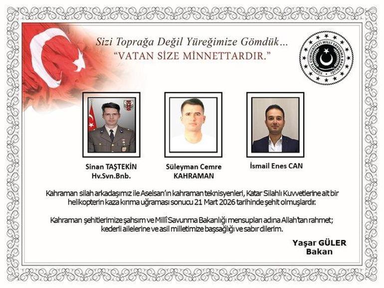 Katarda şehit olan ASELSAN teknisyenleri için tören