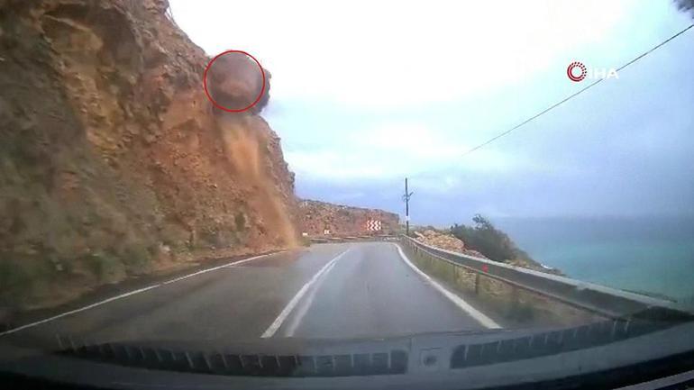 Heyelana otomobilde yakalandı… O anlar kamerada