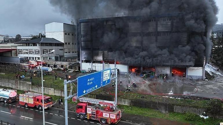 Trabzonda fındık fabrikasında yangın Valilikten açıklama