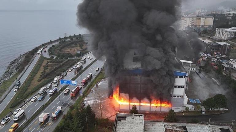 Trabzonda fındık fabrikasında yangın Valilikten açıklama
