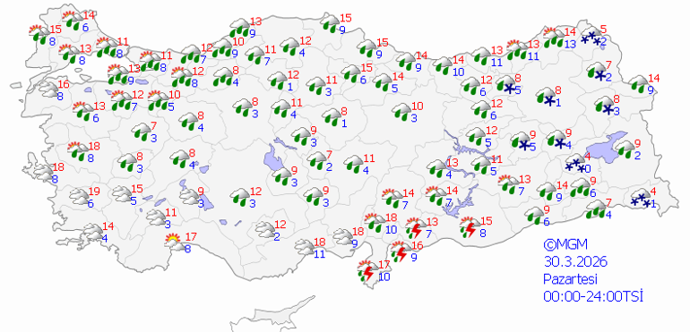 METEOROLOJİDEN O İLLERE SARI KODLU UYARI 30 Mart hava durumu: İstanbul’da bugün hava nasıl olacak