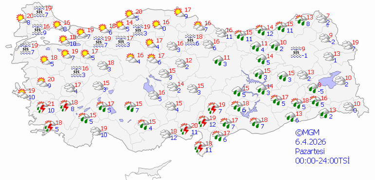 6 NİSAN HAVA DURUMU SON DAKİKA| Bugün hava nasıl olacak Meteoroloji açıkladı