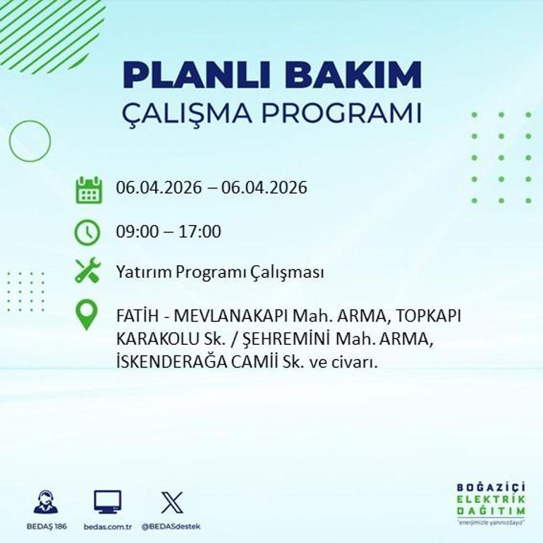 İSTANBUL’DA 8 SAATLİK ELEKTRİK KESİNTİSİ 6 Nisan Hangi İlçelerde Elektrik Yok BEDAŞ ve AYEDAŞ Duyurdu