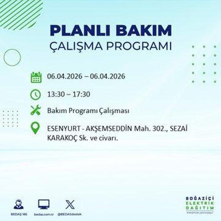 İSTANBUL’DA 8 SAATLİK ELEKTRİK KESİNTİSİ 6 Nisan Hangi İlçelerde Elektrik Yok BEDAŞ ve AYEDAŞ Duyurdu