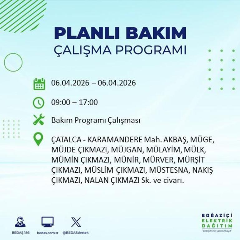 İSTANBUL’DA 8 SAATLİK ELEKTRİK KESİNTİSİ 6 Nisan Hangi İlçelerde Elektrik Yok BEDAŞ ve AYEDAŞ Duyurdu