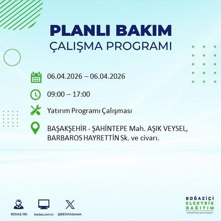 İSTANBUL’DA 8 SAATLİK ELEKTRİK KESİNTİSİ 6 Nisan Hangi İlçelerde Elektrik Yok BEDAŞ ve AYEDAŞ Duyurdu