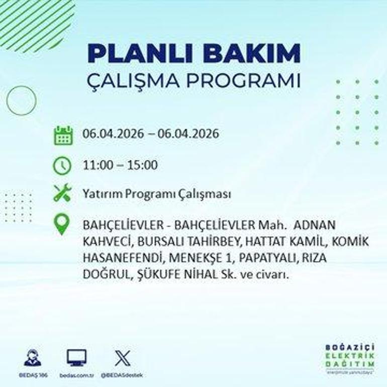 İSTANBUL’DA 8 SAATLİK ELEKTRİK KESİNTİSİ 6 Nisan Hangi İlçelerde Elektrik Yok BEDAŞ ve AYEDAŞ Duyurdu