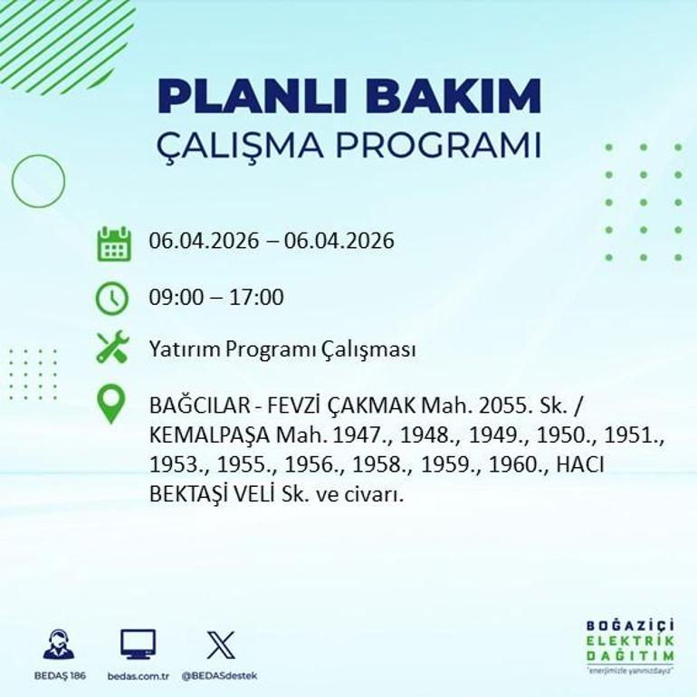 İSTANBUL’DA 8 SAATLİK ELEKTRİK KESİNTİSİ 6 Nisan Hangi İlçelerde Elektrik Yok BEDAŞ ve AYEDAŞ Duyurdu