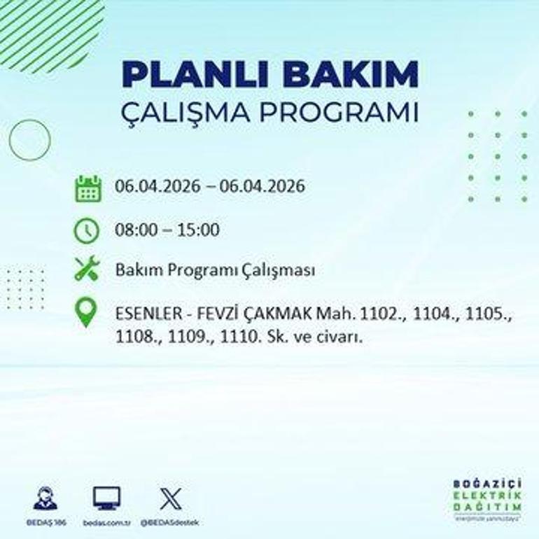 İSTANBUL’DA 8 SAATLİK ELEKTRİK KESİNTİSİ 6 Nisan Hangi İlçelerde Elektrik Yok BEDAŞ ve AYEDAŞ Duyurdu