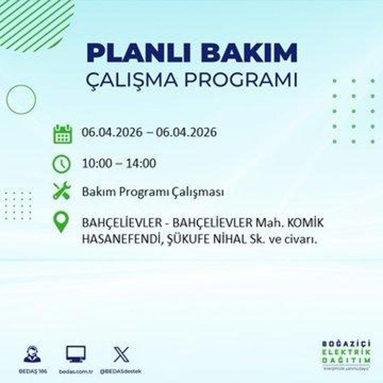 İSTANBUL’DA 8 SAATLİK ELEKTRİK KESİNTİSİ 6 Nisan Hangi İlçelerde Elektrik Yok BEDAŞ ve AYEDAŞ Duyurdu
