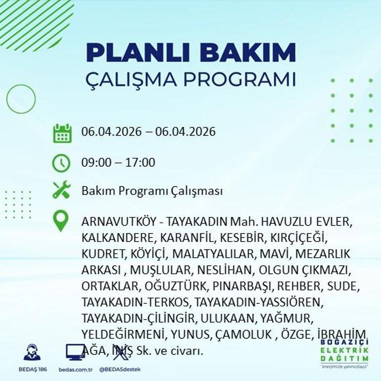 İSTANBUL’DA 8 SAATLİK ELEKTRİK KESİNTİSİ 6 Nisan Hangi İlçelerde Elektrik Yok BEDAŞ ve AYEDAŞ Duyurdu