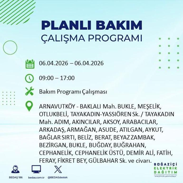 İSTANBUL’DA 8 SAATLİK ELEKTRİK KESİNTİSİ 6 Nisan Hangi İlçelerde Elektrik Yok BEDAŞ ve AYEDAŞ Duyurdu