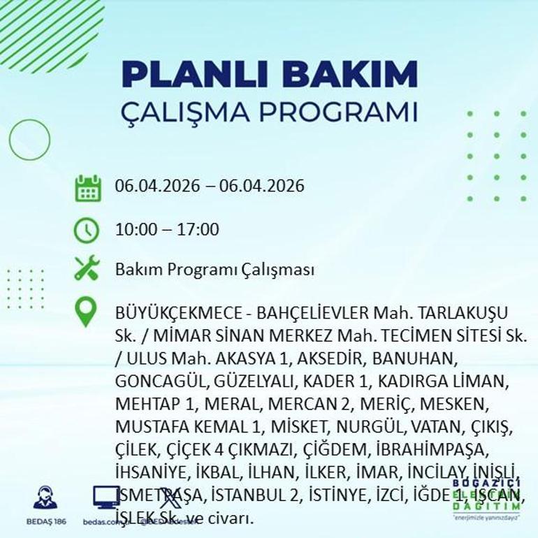 İSTANBUL’DA 8 SAATLİK ELEKTRİK KESİNTİSİ 6 Nisan Hangi İlçelerde Elektrik Yok BEDAŞ ve AYEDAŞ Duyurdu