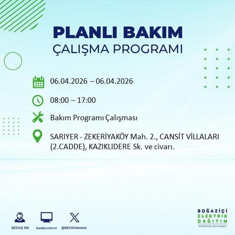 İSTANBUL’DA 8 SAATLİK ELEKTRİK KESİNTİSİ 6 Nisan Hangi İlçelerde Elektrik Yok BEDAŞ ve AYEDAŞ Duyurdu