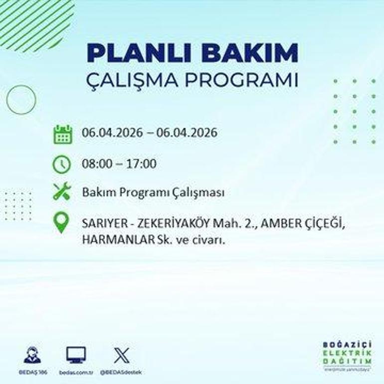 İSTANBUL’DA 8 SAATLİK ELEKTRİK KESİNTİSİ 6 Nisan Hangi İlçelerde Elektrik Yok BEDAŞ ve AYEDAŞ Duyurdu