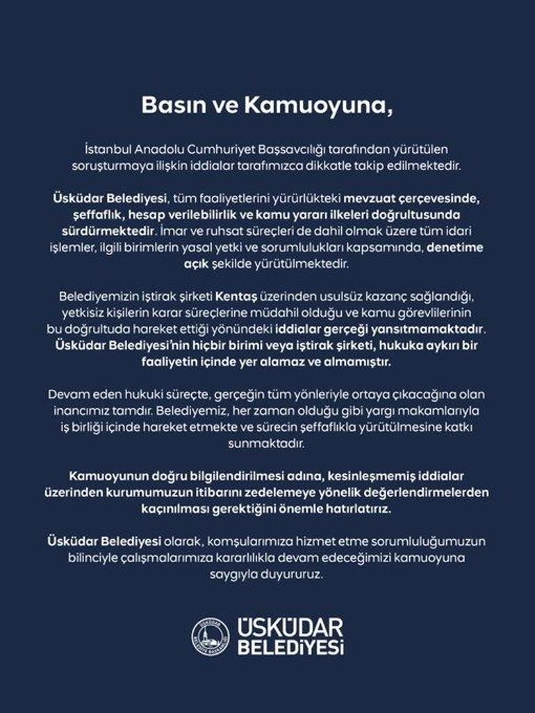SON DAKİKA... Üsküdar Belediyesine operasyon: 20 gözaltı
