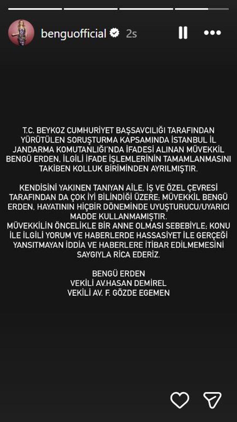 Ünlülere uyuşturucu soruşturması Gözaltına alınmıştı Bengüden jet paylaşım