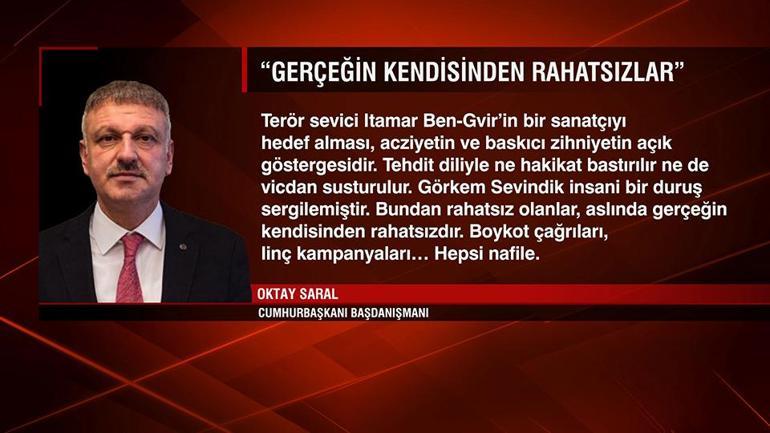 Eşref Rüya oyuncusu Görkem Sevindike destek çığ gibi: İsrailli Bakan Ben-Gvire yönelik tepkiler büyüyor
